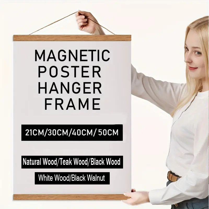 Engraved Wood Frame - 21 30 40 50cm Magnetic Poster