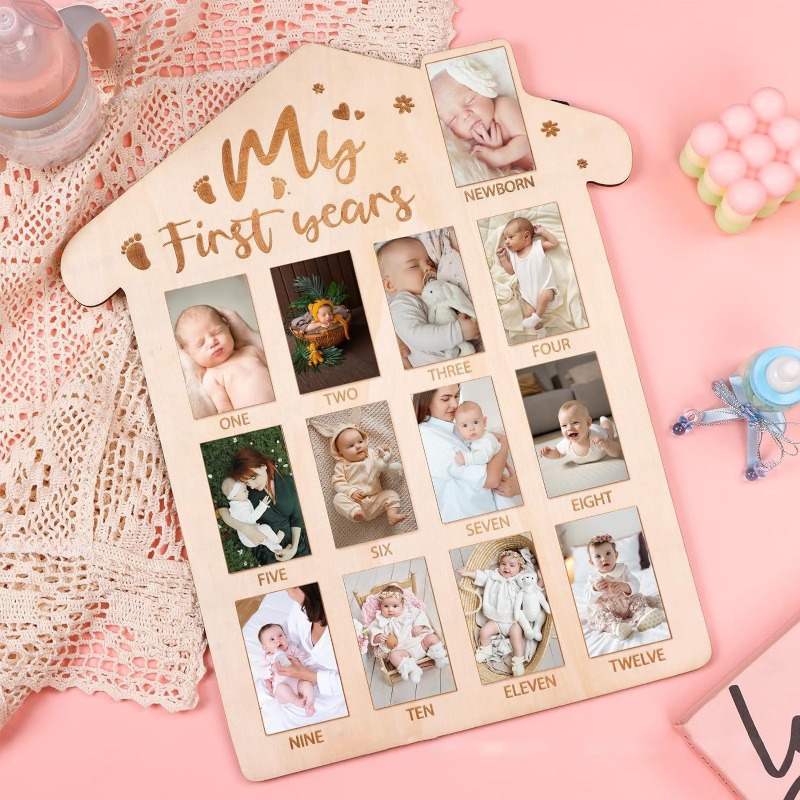 Wooden Baby Commemorative Phot - Engraved Wood Frame recension och pris