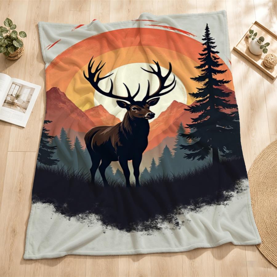 Vintage Stag And Mountain Suns - Family Tree Print recension och pris