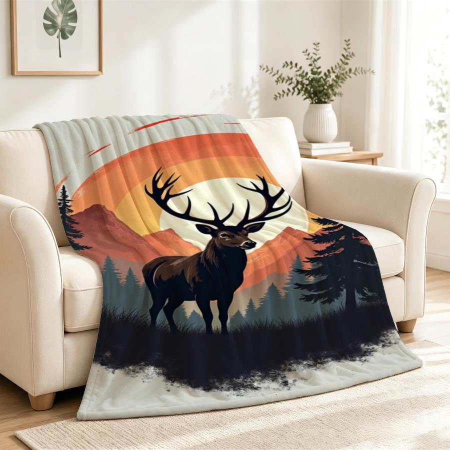 Vintage Stag And Mountain Suns - Family Tree Print recension och pris