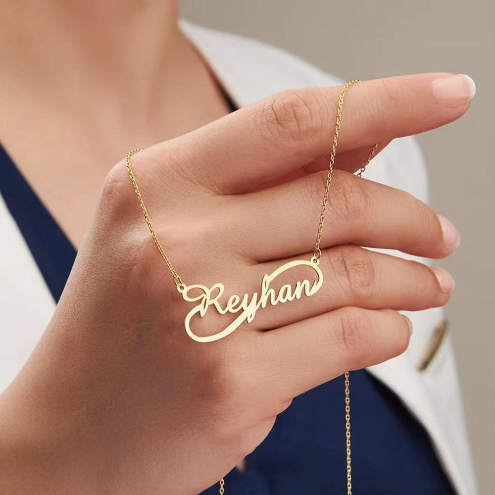 Custom Infinity Name Necklace  - Birth Flower Necklace recension och pris